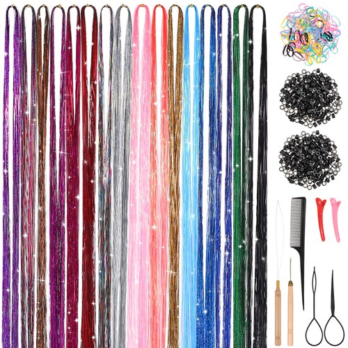 Colorful hair tinsel kit - colorful,