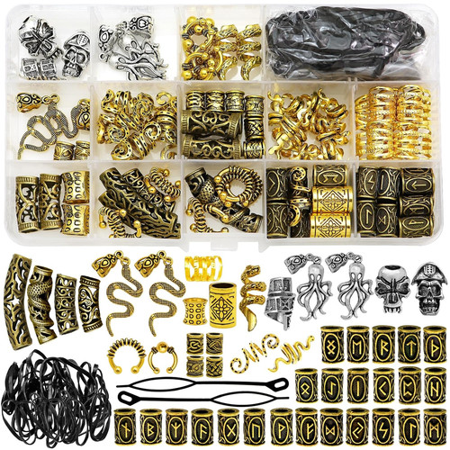 207 pcs viking hair jewelry - pcs,