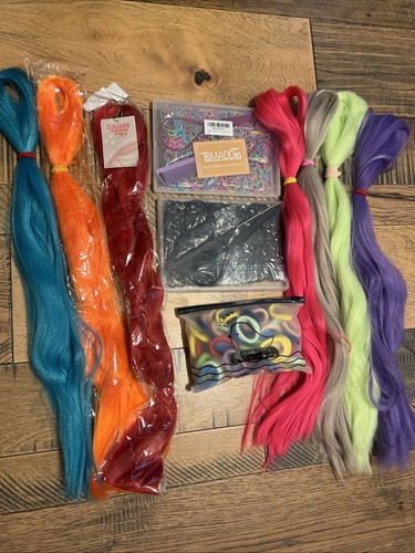 Rainbow hair braiding kit - rainbow,
