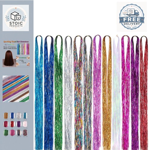 Multicolored hair tinsel kit - multicolored,