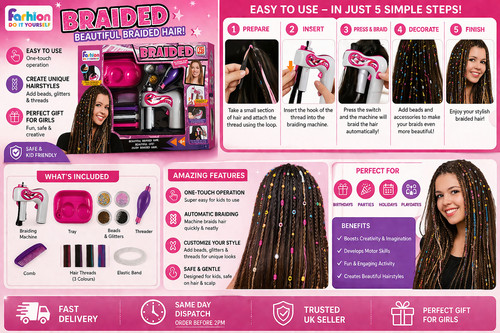 Braided hair styling kit - braided,