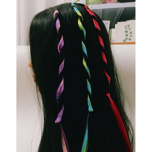 Braided hair ribbons 30pcs - braided,